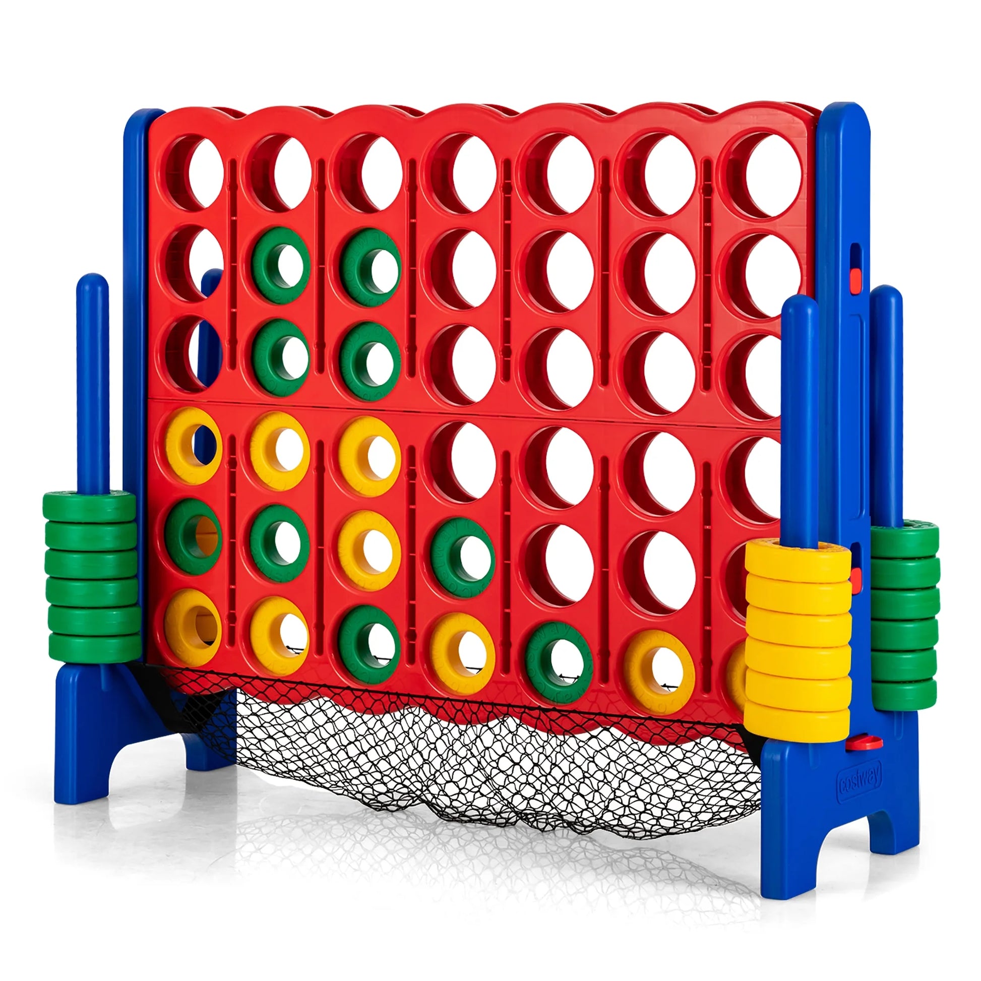 4-To-Score Giant Game Set 4-In-A-Row Connect Game W/Net Storage for Kids & Adult